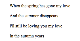 Lyric Sheet, no chord spaces