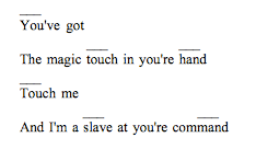 Lyric Sheet, with chord spaces