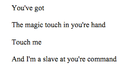 Lyric sheet, with no chord spaces