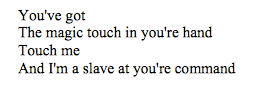 Lyric sheet, vocal only