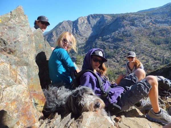 Zea and family hiking Mt Tallac