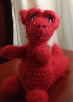 Then we have Emrys the red, who is too cute for words and was brought to life by C&C member Wendy.