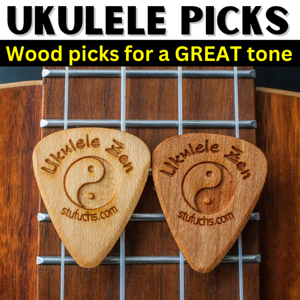 Made by "Tree Picks", these provide a rich warm tone on nylon stringed ukuleles and guitars.
1.3 mm thick, made from cherry and maple -- each with its own tone.
$6 for a set of 2 -- free shipping.
Visit https://treepicks.com for custom designs and more!
