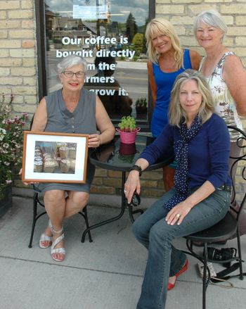 At Michelle Fournier's 'Village Cafe' in Port ~ OTW Sponsor, Carolynne Griffith with Kim, Penny & Sharron