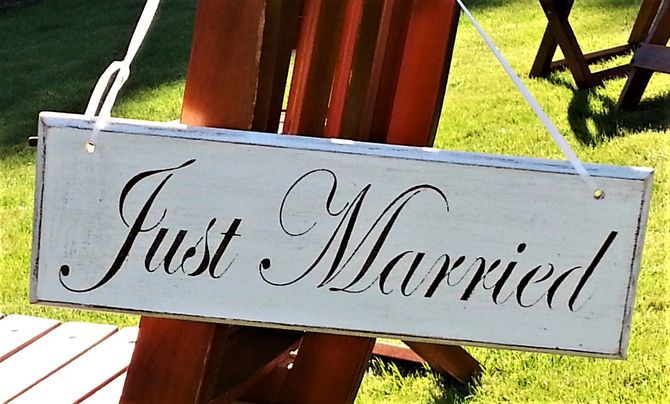 just married sign