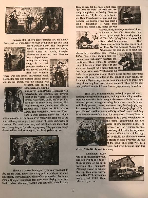 Remington Ryde Review from Adirondack Bluegrass League Show in Saratoga Springs, NY
Feb 2019
