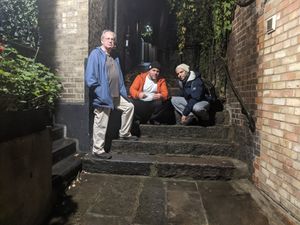 Martin, Yair and Yoav on our way to the pub