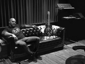 Chilling on the sofa in the control room at Converse Rubber Tracks Studios in Williamsburg, Brooklyn, NY in January, 2016. Photo courtesy of Ronnie Ventura.