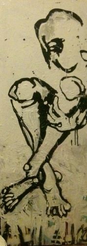 I feel transparent at the grocery store usually. Other places too. I just won't mention them here. 24" X 48" Ink on canvas.