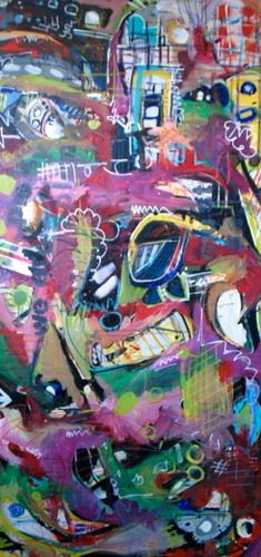 I was hoping that you would see me skipping along and offer me bubblegum. And then we would sit together some time and giggle occasionally. mixed media. 30" X 48"