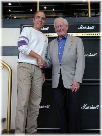 Gary with the legendary Jim Marshall at the Marshall Factory in England 2001
