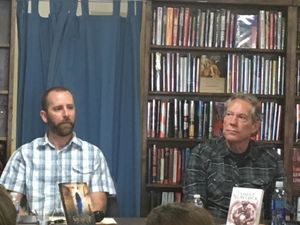 Garrett Calcaterra and James P. Blaylock signing at Book Carnival
