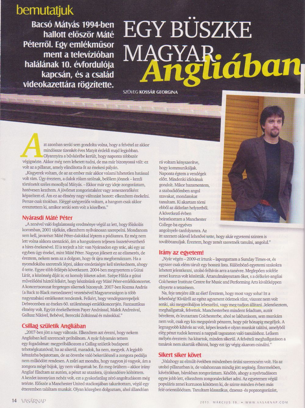 VASÁRNAP - 19 MARCH 2013