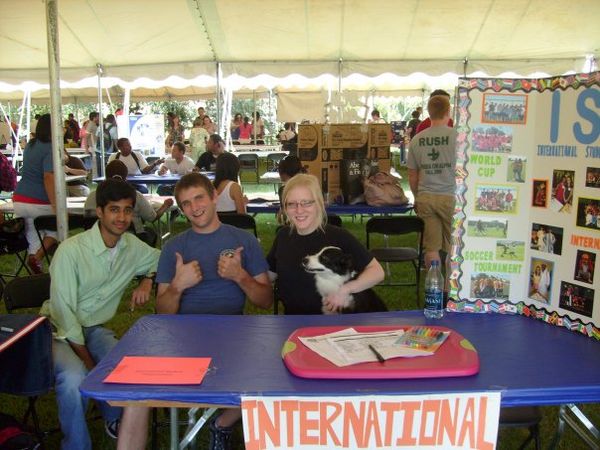 Working FreshFest at the University of New Orleans! Aashay Nandedkar, Brian Cornelius, Ivory McCann and border collie Bonita!