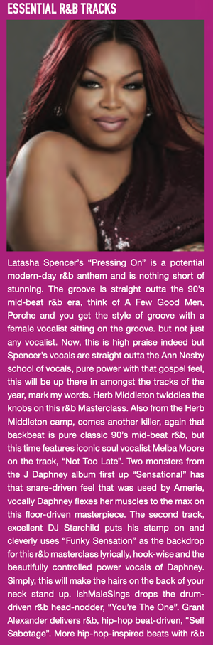 UK'S SMOOVE GROOVES MAGAZINE WRITE UP TALKS ABOUT LATASHA SPENCER'S COVER "PRESSING ON"