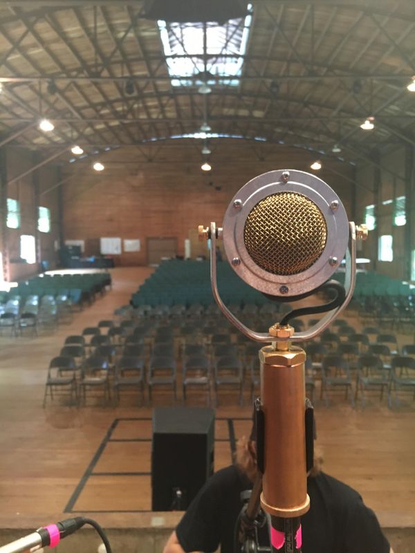 Our new Edwina microphone from Ear Trumpet Labs, ready for business in Monteagle, TN.