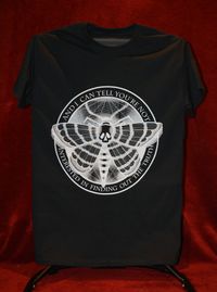 Moth Logo T- Shirt Availble in medium and large while supplies last. $12 Items shipped will have shipping added to the cost.