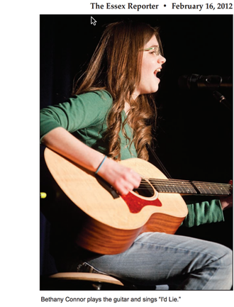 2012 - Essex Reporter - Bethany playing at Essex Has Talent