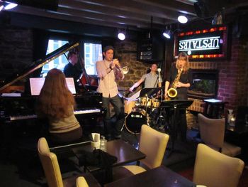 Poste-AM Quintet: Lara Driscoll (piano), Alexis French (tpt), Mark Nelson (drums), Annie Dominique (sax), Nicolas Bedard (bass), Upstairs Jazz Bar Montreal