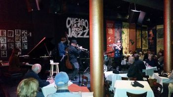 Lara Driscoll (piano), Rachel Therrien (tpt), Mike Harmon (bass), Matt Carroll (drums), Brian Lynch (trumpet), Patrick Driscoll (photo) Andy's Jazz Club Chicago