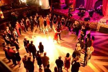 Tango Espejo during the filming of Deadly Embrace, Alaric Rocha (director): Gary Fowler (bass/arranger), Jonathan Kotulski (bandoneon), George Turner (guitar), Casey McGrath (violin) , Lara Driscoll (piano)
