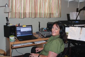 Kathryn in her home writing studio