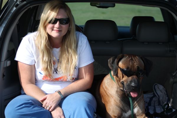Julia and Trace hanging out at a Lure Coursing event.