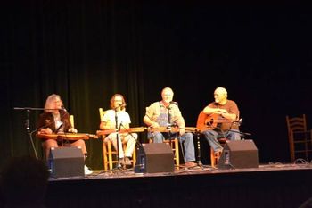 Joellen, Mary Giger, Duane Porterfield, and Jack Giger at the Ozark Mountain Dulcimer Jubilee, Mountain View, AR, 2015