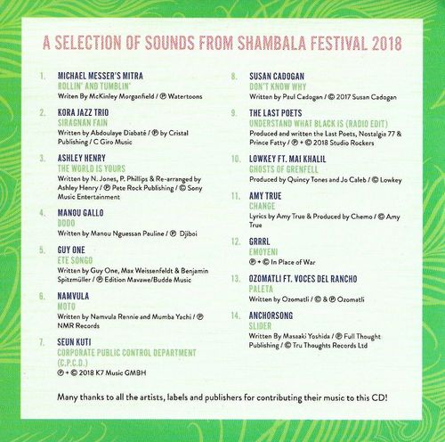 Track 1 on the Shambala 2018 CD - Rollin' and Tumblin'
