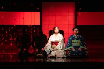 One of the most powerful and moving moments for me in Puccini's Madama Butterfly is the famous Humming Chorus at the end of Act II when Cio-cio-san, Suzuki (Cio-cio-san's trusted housemaid), and little Soro (Cio-cio-san's) three-year-old boy keep vigil for Pinkerton's ship (U.S.S. Abraham Lincoln) to return by looking out on Nagasaki Bay. Like a little child, Soro cannot stay awake and lovingly rests his head in the safety and warmth of his mother's lap. Suzuki, Butterfly's devoted housemaid, fears that Pinkerton will not keep his promise to return, tries to stay awake, and eventually dozes off. Butterfly, however, confidently remains steadfast, faithful, and true, believing that Pinkerton will return. Not one word is sung at this moment in the opera, but the music and emotion conveyed at that moment are one of the most effective in all of the opera and show the sheer genius of Puccini. Eleanora Buratto made her debut in the role of Butterfly and is phenomenal as well as the seasoned mezzo-soprano Elizabeth DeShong, who plays the role of Suzuki.