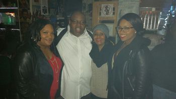 Bassist Mike Porter's family left to right:Cousin Shani Newton,wife Lynnee& daughter Karyn Porter @True To Life 1/28/16 gig @The Shrine NYC