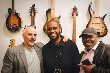 Mike Porter True ToLife’s bassist with Dwayne Wright and Nick Epifani at Dwayne Wright’s bass clinic @ Fluency 34 5/19/18.