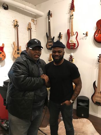 True ToLife Bassist Mike Porter at Masterclass by Master Bassist Extraordinaire Sharay Reed. Held 2/9/19 at Fluency 34, hosted by my friends Kristin Bidwell and Joey Lauricella from custom bass luthiers/ manufacturers ,Fodera Guitars . —————————— 2/10/19 Hey Sharay: It ‘s Mike Porter ..found@ video galleries of truetolifejazz.com It was a pleasure meeting u today at your Masterclass hosted by my friends Kristin Bidwell of Fluency 34 and Joey Lauricella from Fodera. Glad I got there early to get my front row seat cuz it was standing room only!! I really enjoyed your Master class & was truly inspired by how u have “studied to show yourself approved “& God has “brought your gift before great men” (women). You fielded some great questions . Additionally Thanks for teaching some in the class & reinforcing to others the path for greatness is forged in the study (playing & consistently rehearsing & developing your skills )in preparation of your artistry so when we touch our instruments after the necessary study, the confidence will be a result of the preparation and reflect in our playing. You taught us at the time of the performance , we should only look towards adding different enhancement elements & color to the song that we already know (inside & out, back & forward)through the time spent in preparation. Thanks for also sharing your personal on tour experiences with The The Great artists you’ve worked with. Those are priceless . As you know I already sent the picture we took to my Son Corey. He hit me back yesterday and is glad we hooked up. I told him the story I told u before your class started. I’ll never forget we have something in common other that knowing Corey.. It’s our greatest admiration , respect cand inspiration from Master Bassist Extraordinaire/ Bass Living Legend & Bassist trendsetter ,Who I respectfully call “The Hit Maker”Anthony Jackson. You truly showed homage to him by starting your class with & ending your class with songs he helped make famous on the Chaka Khan “Clouds” album. Looking forward to staying in touch. Hit me up on messenger and you have my wife’s email also. Let me know the next time you are in NY. God Bless u Mike Porter