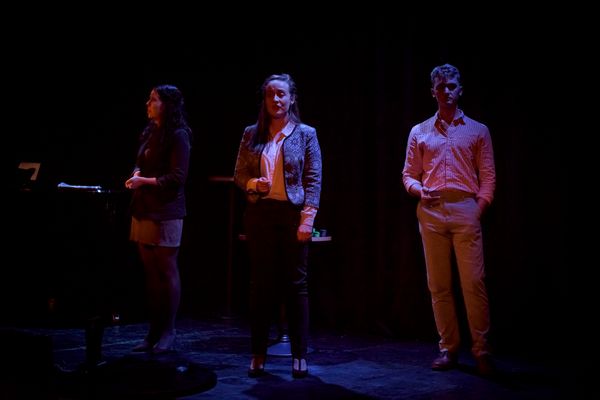 'The Game' at the St James Theatre, February 2016.
Photo credit: Benjamin Graham @BGPhotoandVideo.
Pictured (L to R): Rebecca Ridout, Sinéad Wall, Felix Mosse.