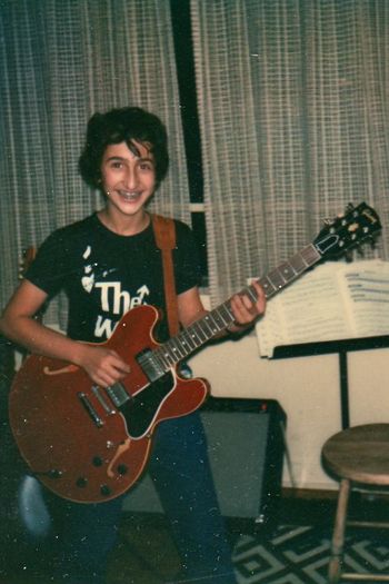 My oldest brother Peter's 1961 dot neck Gibson 335. Beautiful guitar, worth a lot of money, wish he hadn't sold it!
