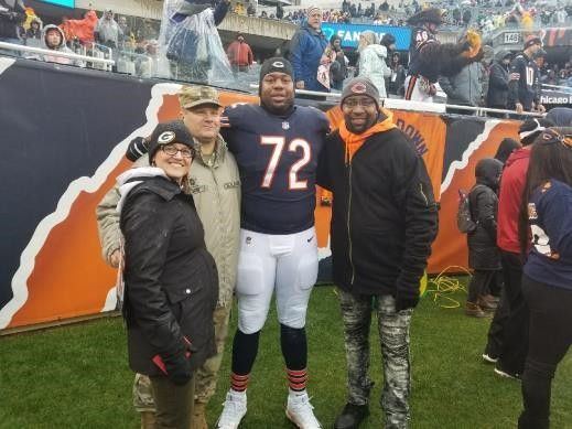 B.Taylor, active duty, and veteran with All Pro NFL player Charles Leno Jr.
