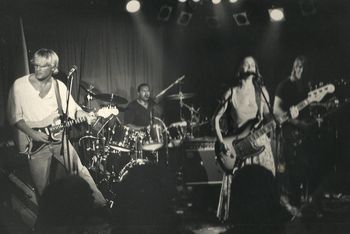 Voted one of the NC Triangle's best bands of 1986--Land of Giants (L-R: Jonathan, Carlton Miles, Kitty Moses, Robert Bittle) @ The Brewery, Raleigh, NC. Photo by Steve Wilson.