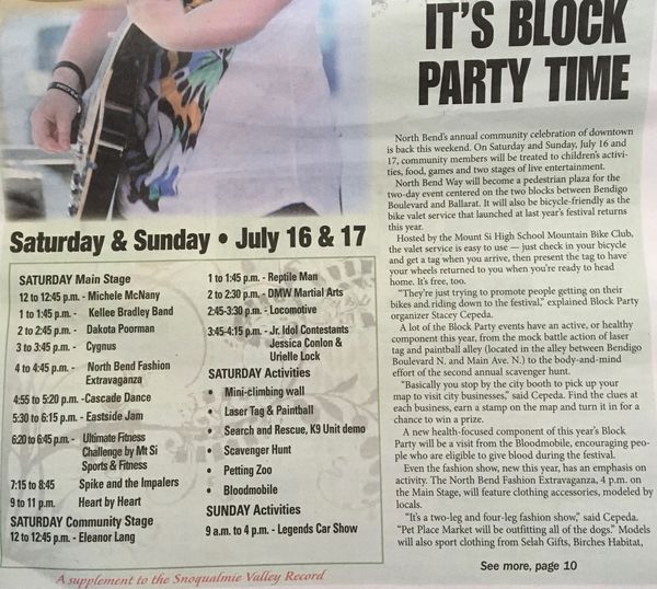 North Bend Block Party 2016