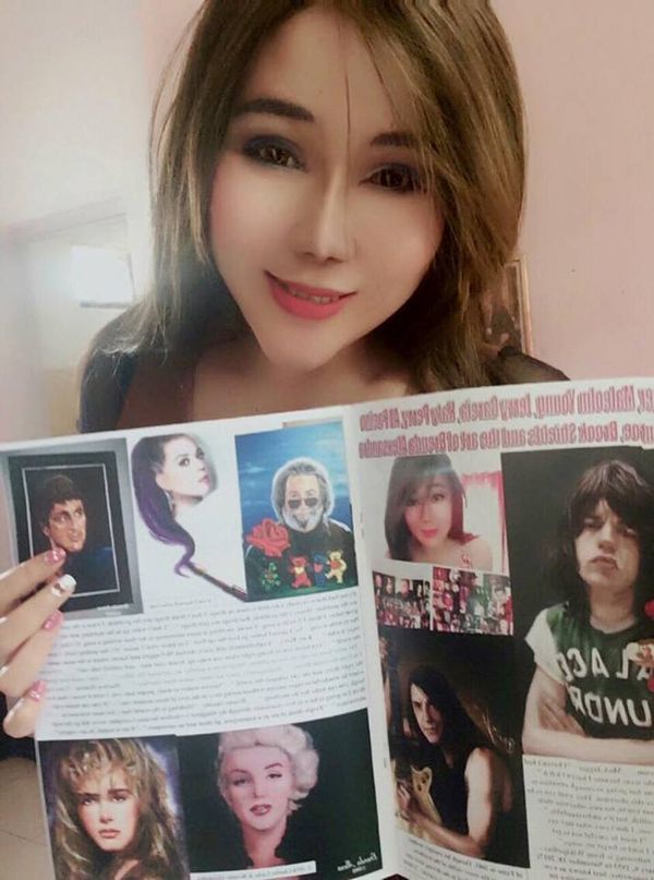 ABOVE: Jan 27, 2018 - Brenda received her copy of the South Shore Puzzle Journal. Bob Simon sent it to her in Bali from Boston. And Brenda wrote this, "My arts and South Shore Puzzle Journal Magazine. January issue, Centerfold by Charles Locke and Brenda Alexsandra. Published by Bob Simon and sold in the Boston area"