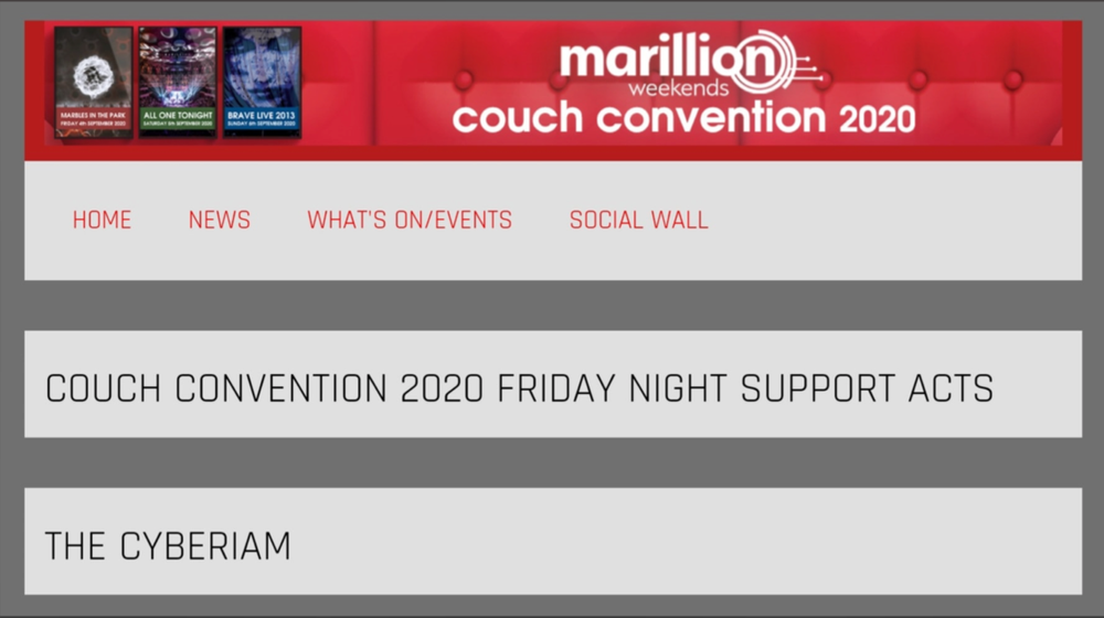 SEPTEMBER 2020 - ONLINE COUCH CONVENTION