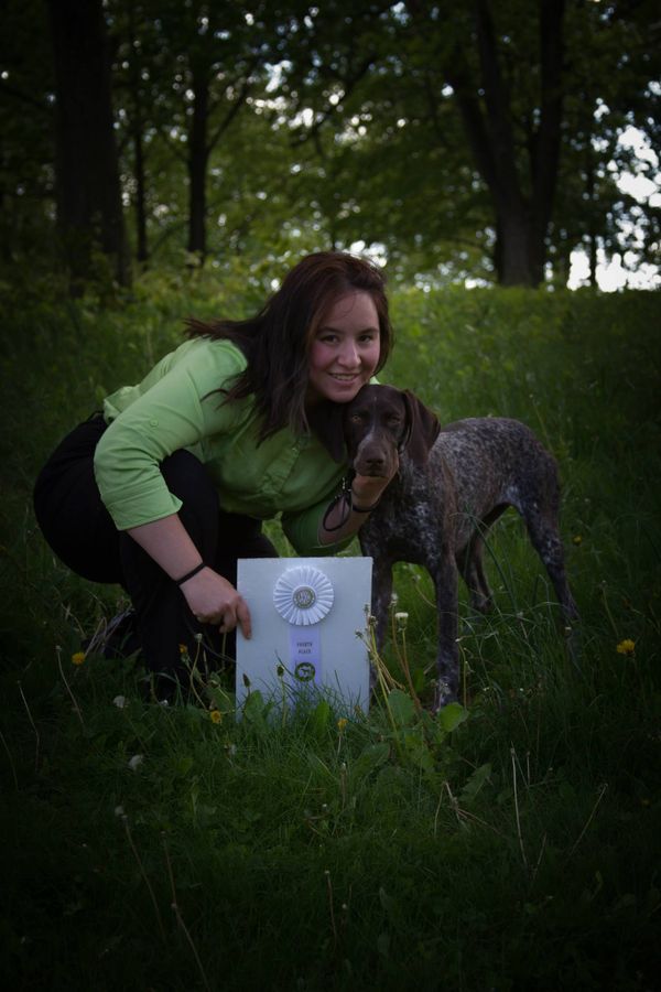 Flir and I in Gettysburg in 2013. Fourth place in a large puppy class at the supporting specialty to our National Specialty. She was six months and three days old. It was the first weekend in the ring for both of us.