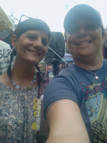 2016 Hanging out with friend Carmela Pedicini of the band Passerine at WSLR 96.5 Community Radio, Sarasota