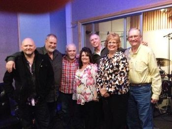 Jeremy Medkiff, David Johnson, Tony Creasman, Anna, Roger Talley, Debbie and Ernie at Crossroads 03/18/13. (The A-Team)