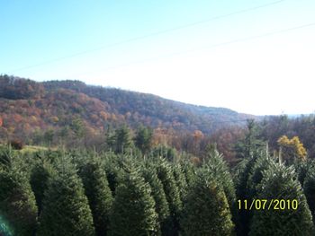A picture from our motorhome at the Cornerstone Baptist Church, Deep Gap, NC. It was so beautiful and cccoollddd.