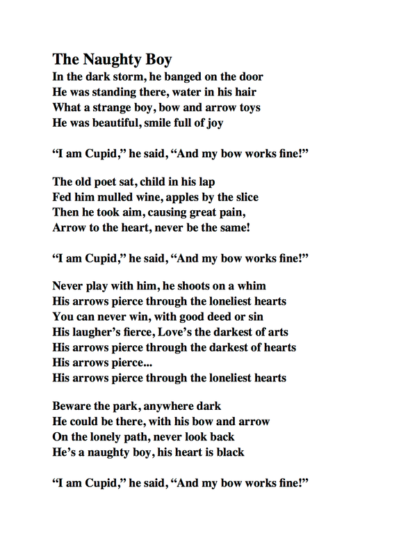 The Naughty Boy, inspired by the Hans Christian Andersen story