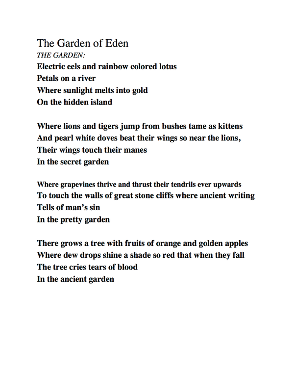 The Garden of Eden, inspired by the Hans Christian Andersen story