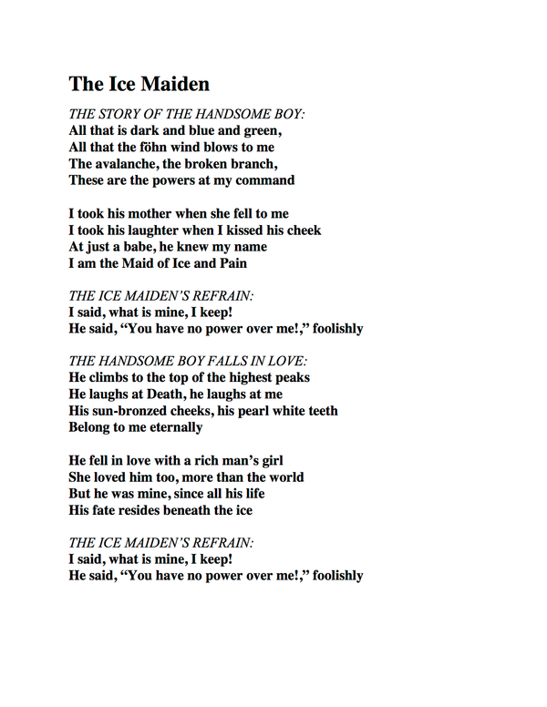 The Ice Maiden, inspired by the Hans Christian Andersen story