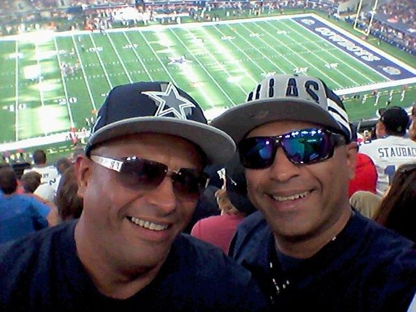 Garza's Grubz Y Los A-T Boyz Producer Ray Anthony Garza enjoying a Cowboys game- GO BIG BLUE!! Carnales-