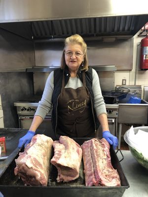 Klara preparing one of the many delicious menus at the club