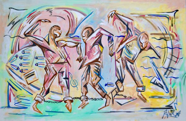 The Birth of Swing- The birth of swing tells the story of Africans coming to America. It opens up with the sound of the ocean waves which leads into a simple slow blues based off the opening theme in First Sunrise. Wayne Smith J.R. is playing the chains on this track to mimic the sound of the slaves walking in chains, while Nasheet Waits, swinging on his ride symbol, represents the birth of the art form we have come to know as jazz.